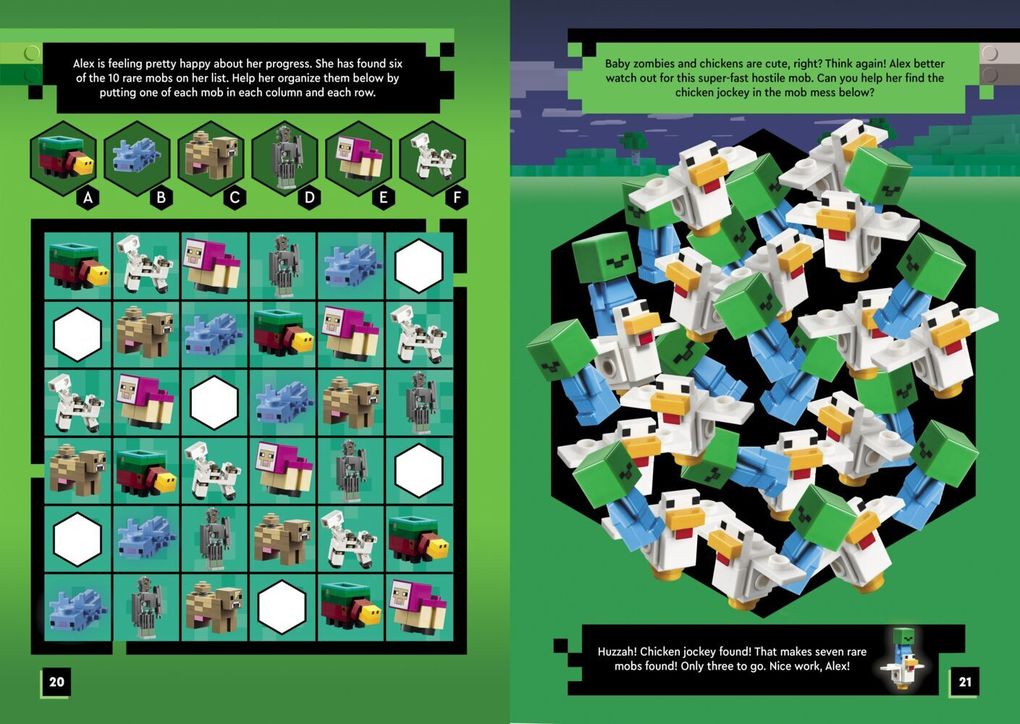 Weitere Ansicht: LEGO® Minecraft® - Suche nach dem seltenen Mob - Mein Wimmel-Stickerspaß