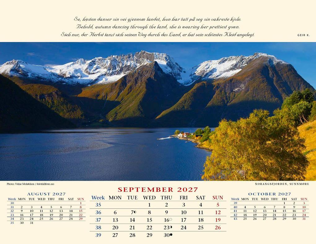 Weitere Ansicht: Panorama Norwegen 2027 Tischkalender