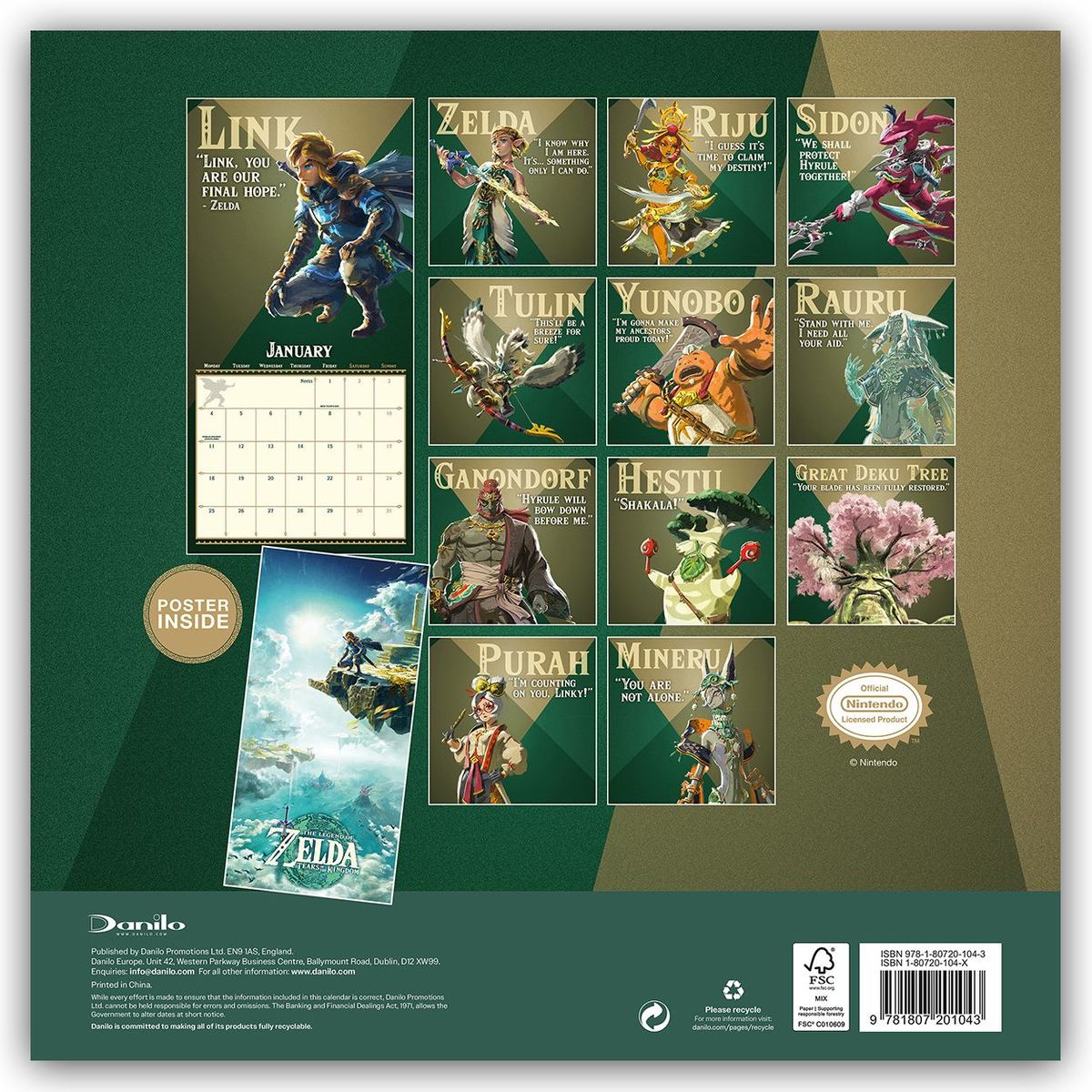 Weitere Ansicht: Nintendo - The Legend of Zelda - Die Legende von Zelda 2027 - Wandkalender