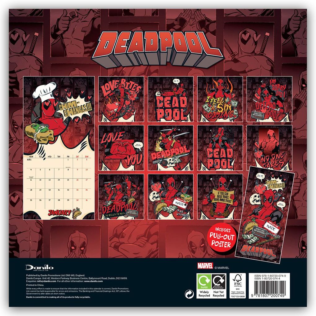 Weitere Ansicht: Deadpool - Offizieller Kalender 2027 | Danilo Promotion Ltd