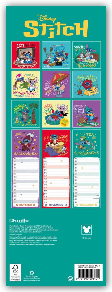 Weitere Ansicht: Disney Stitch 2027 - Slimline-Kalender