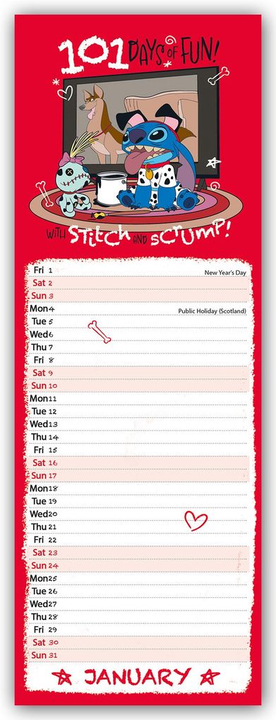 Weitere Ansicht: Disney Stitch 2027 - Slimline-Kalender