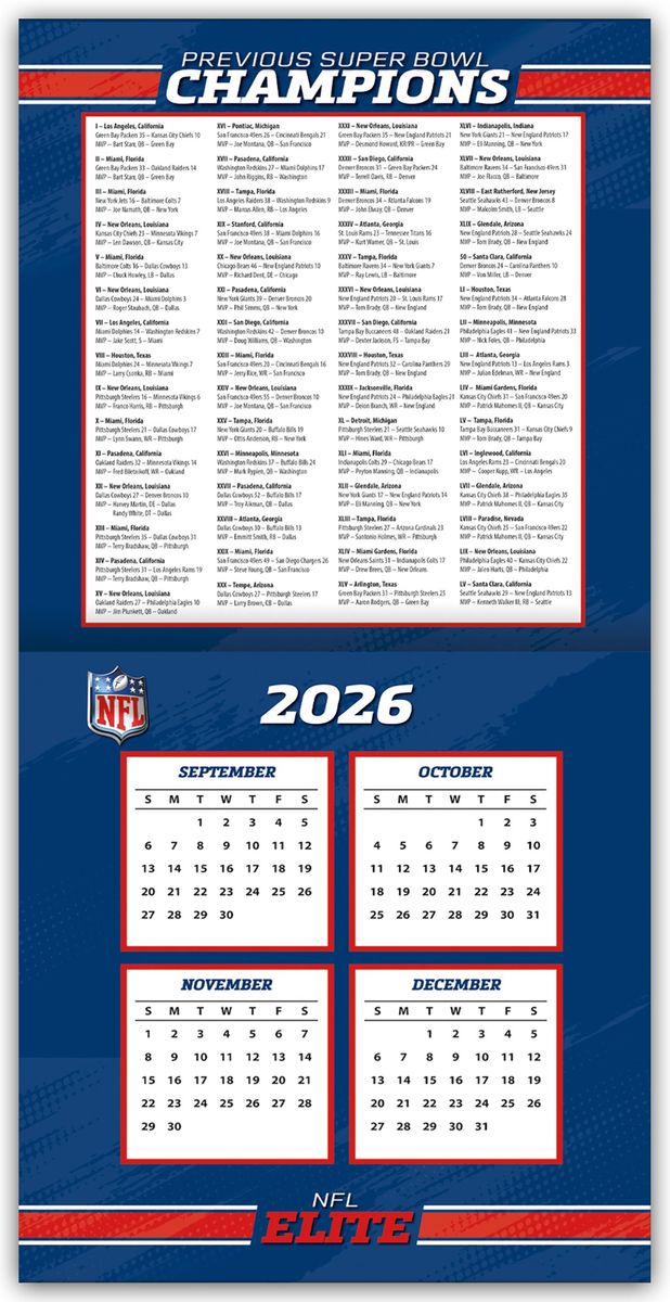 Weitere Ansicht: NFL Elite 2027 - Wandkalender