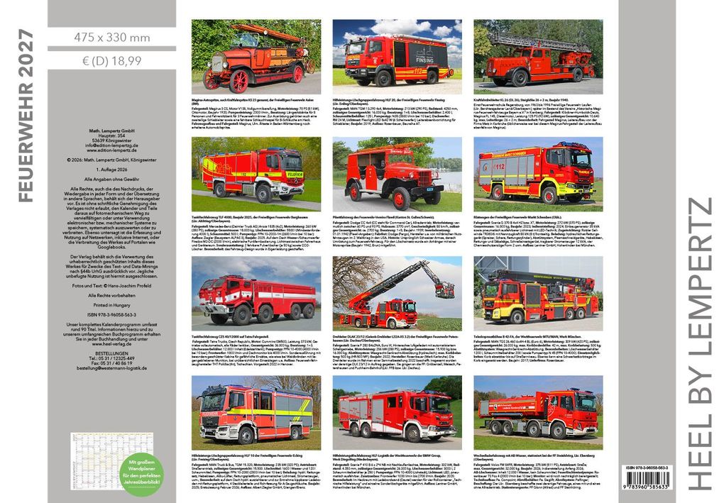 Weitere Ansicht: Feuerwehr Kalender 2027 Wandkalender | Hans-Joachim Profeld