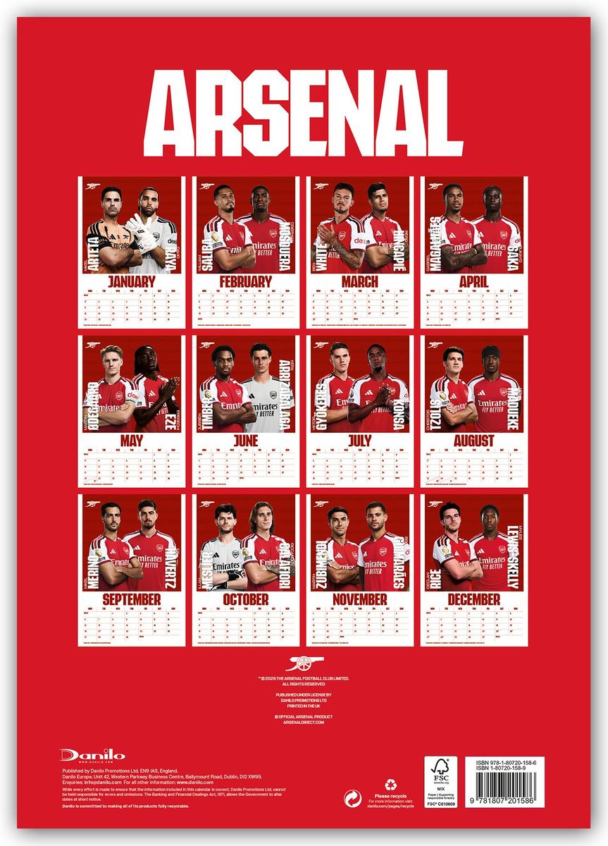 Weitere Ansicht: Arsenal London FC 2027 - A3-Posterkalender | Danilo