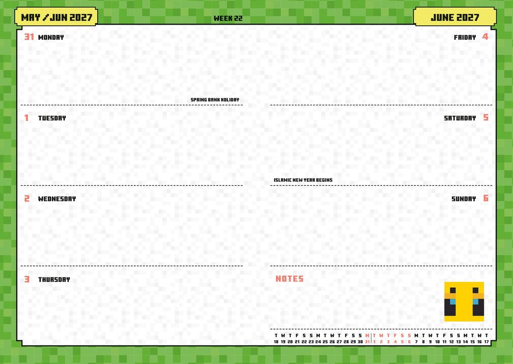 Weitere Ansicht: Minecraft - A5-Tischkalender 2027