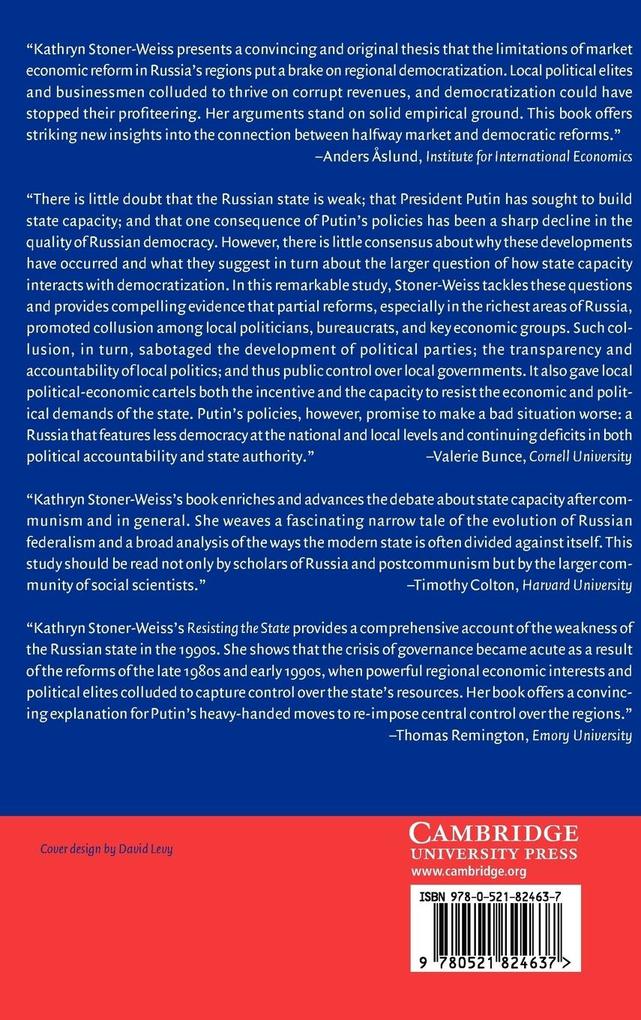 Weitere Ansicht: Resisting the State | Kathryn Stoner-Weiss