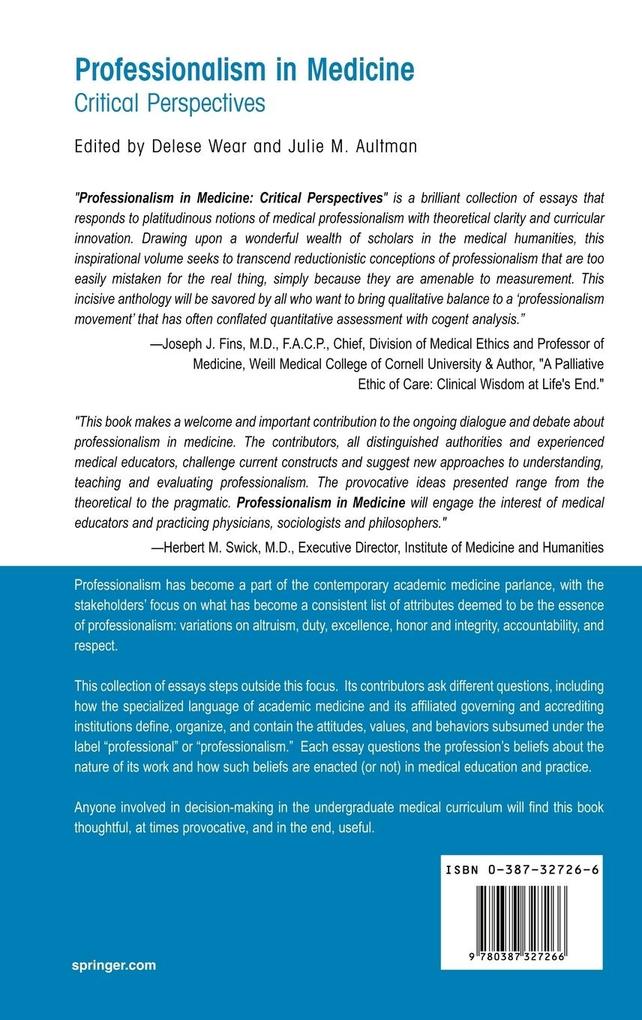 Weitere Ansicht: Professionalism in Medicine