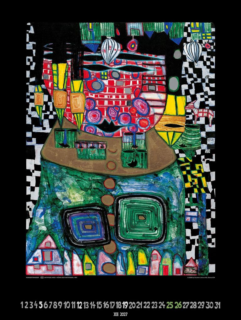 Weitere Ansicht: Großer Hundertwasser Art Calendar 2027 | Friedensreich Hundertwasser