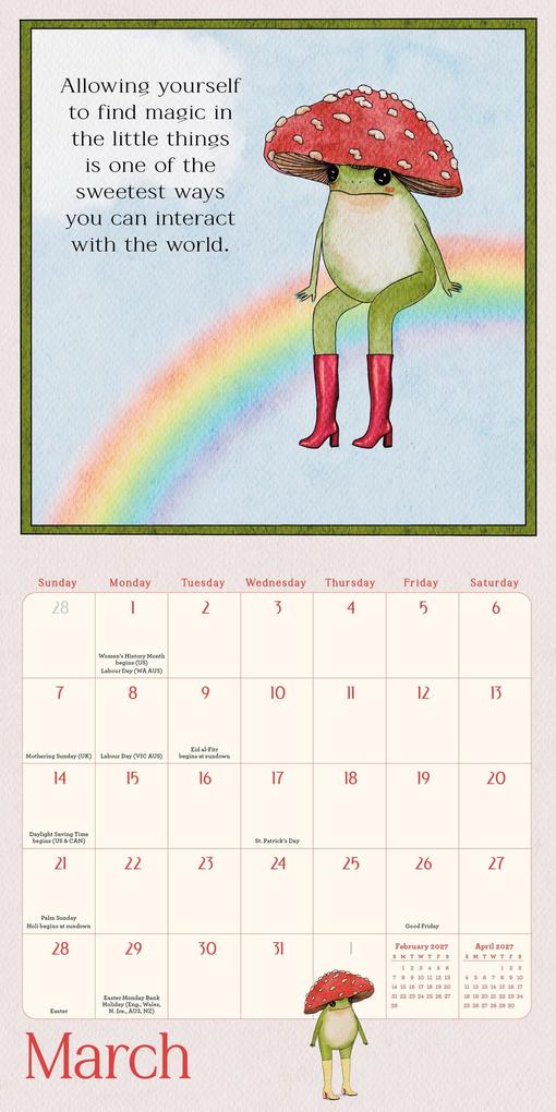 Weitere Ansicht: Little Frog's Guide to Self-Care Mini Wall Calendar 2027 | Maybell Eequay
