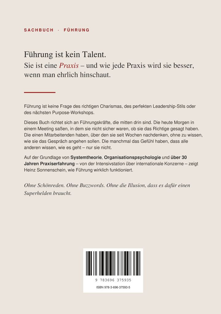 Weitere Ansicht: Führen ohne Schönreden | Heinz Sonnenschein