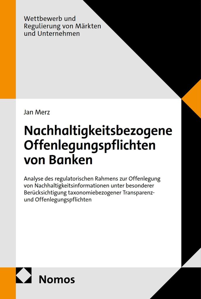 Produktbild: Nachhaltigkeitsbezogene Offenlegungspflichten von Banken | Jan Merz