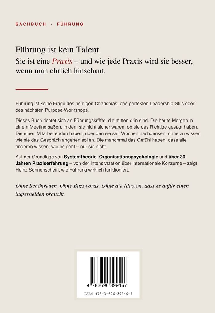 Weitere Ansicht: Führen ohne Schönreden | Heinz Sonnenschein
