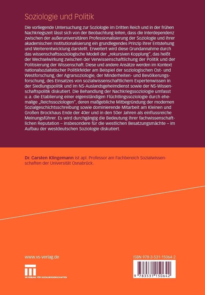 Weitere Ansicht: Soziologie und Politik | Carsten Klingemann