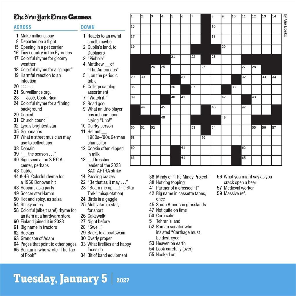 Weitere Ansicht: The New York Times Crossword Page-A-Day® Calendar 2027