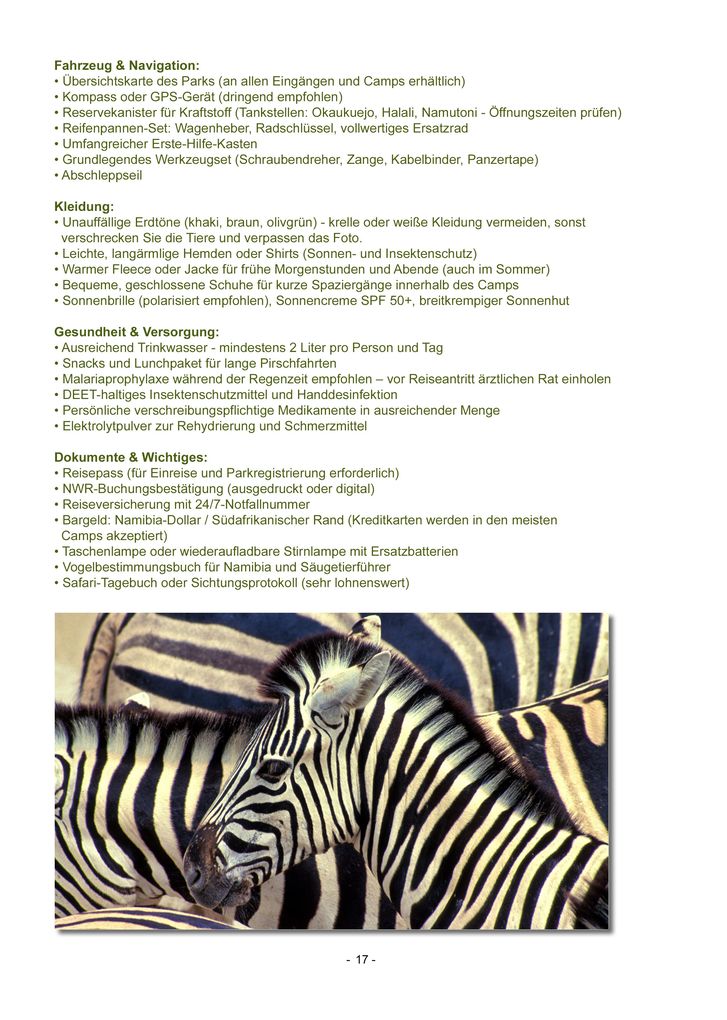 Weitere Ansicht: ETOSHA KARTE mit Fotogalerie