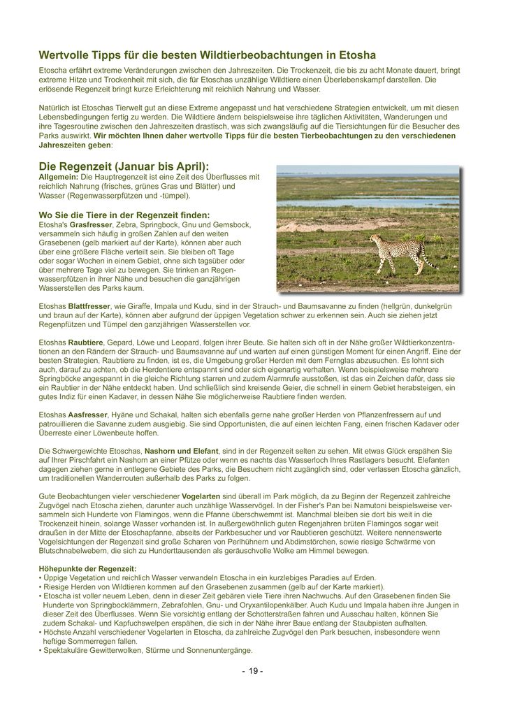 Weitere Ansicht: ETOSHA KARTE mit Fotogalerie