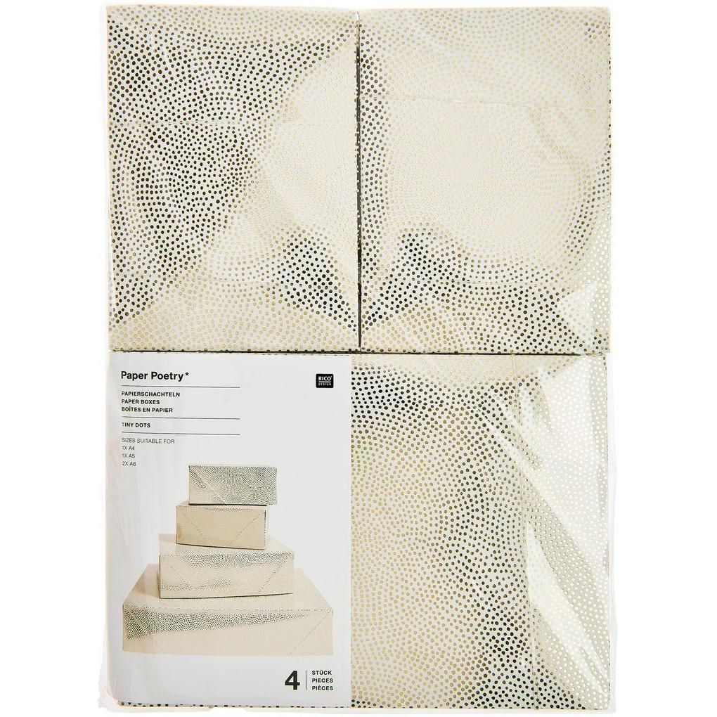 Weitere Ansicht: Papierschachtel Set Pünktchen, Gold, FSC MIX