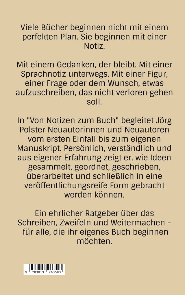Weitere Ansicht: Von Notizen zum Buch | Jörg Polster
