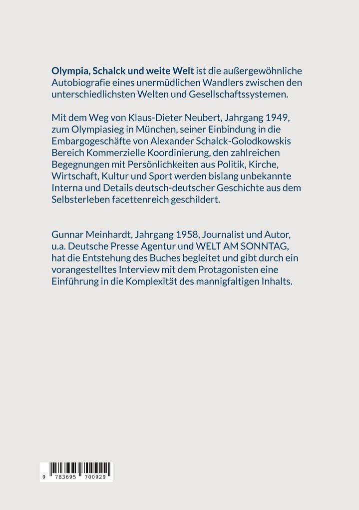 Weitere Ansicht: Olympia, Schalck und weite Welt | Klaus-Dieter Neubert, Gunnar Meinhardt