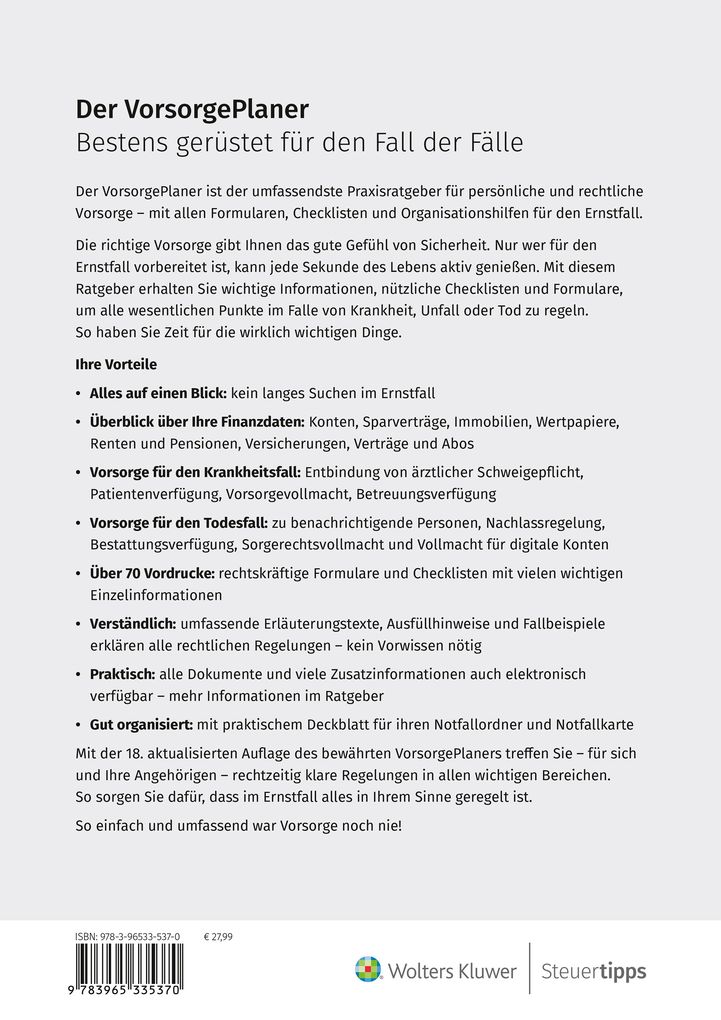 Weitere Ansicht: Der VorsorgePlaner | Otto N. Bretzinger