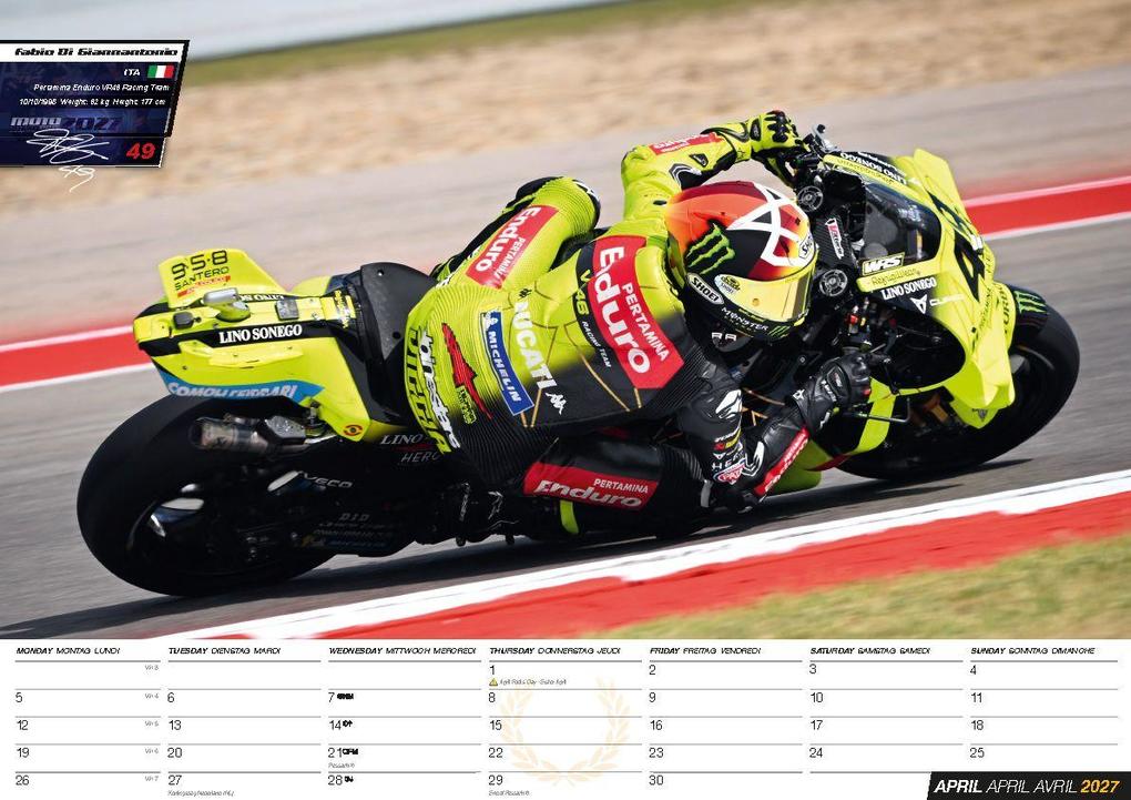 Weitere Ansicht: Moto GP Kalender 2027 - Offizieller MotoGP Kalender | Fabio Quartararo, Francesco Bagnaia, Marc Marquez