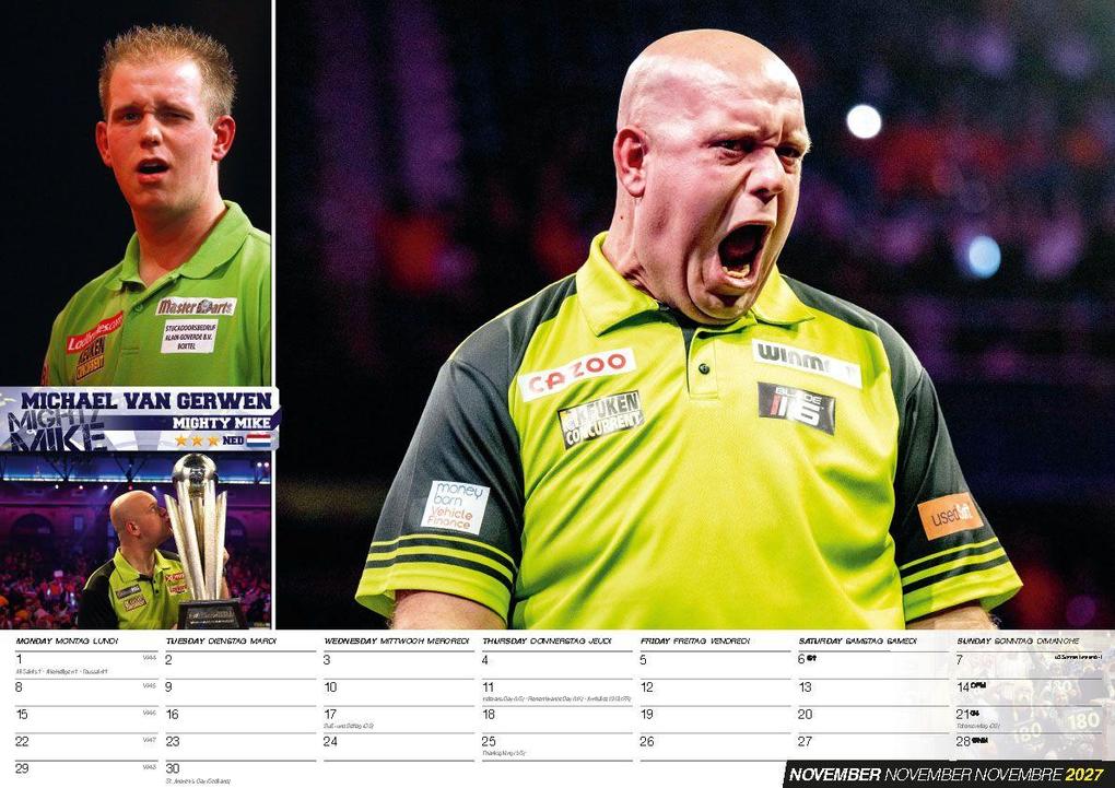 Weitere Ansicht: Darts Kalender 2027 | Michael van Gerwen, Peter Wright, Luke Littler