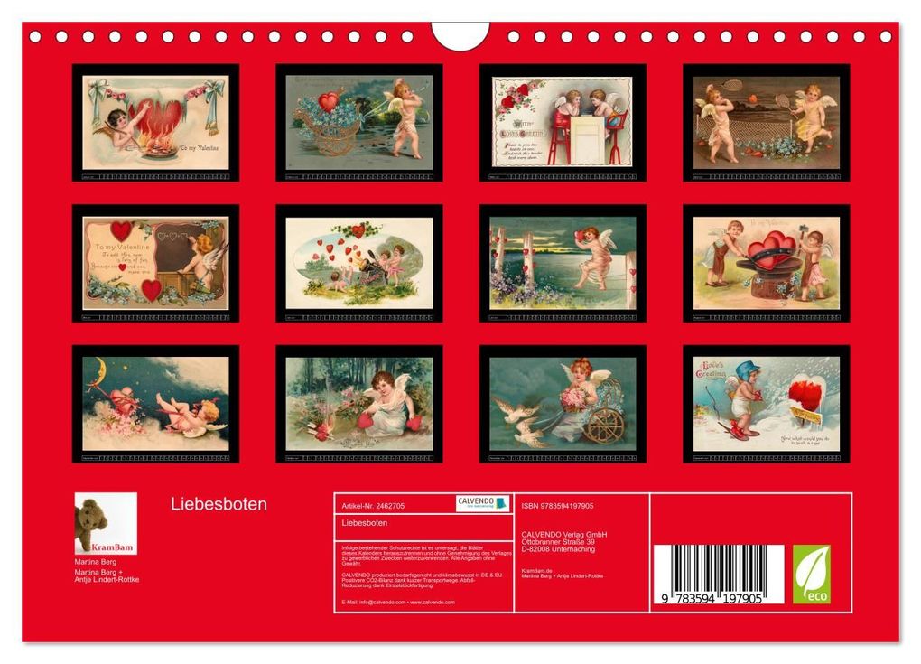 Weitere Ansicht: Liebesboten (Wandkalender 2027 DIN A4 quer), CALVENDO Monatskalender | Martina Berg, Calvendo