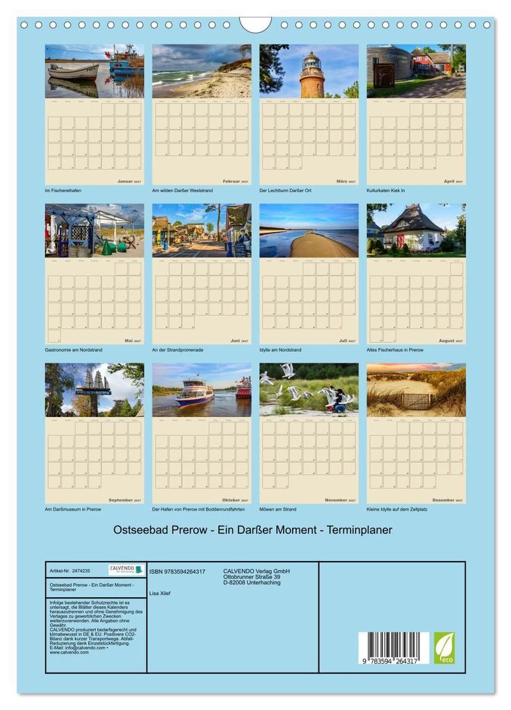 Weitere Ansicht: Ostseebad Prerow - Ein Darßer Moment - Terminplaner (Wandkalender 2027 DIN A3 hoch), CALVENDO Monatskalender | Lisa Xilef, Calvendo