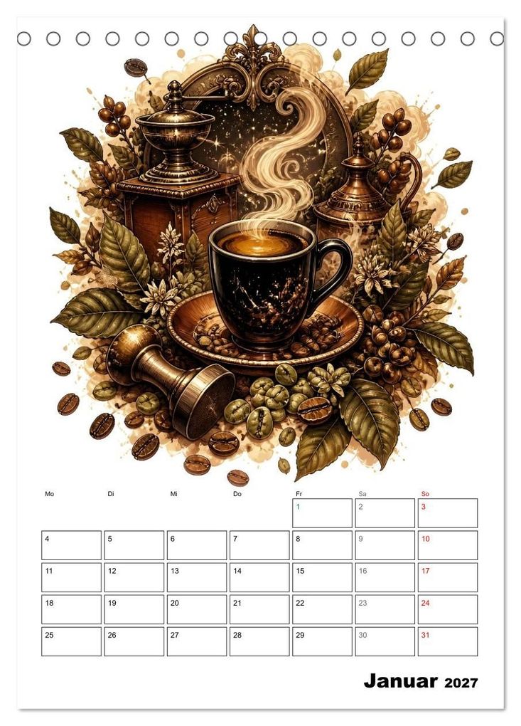 Weitere Ansicht: Kaffeeverliebt (Tischkalender 2027 DIN A5 hoch), CALVENDO Monatskalender | Liam Blue, Calvendo