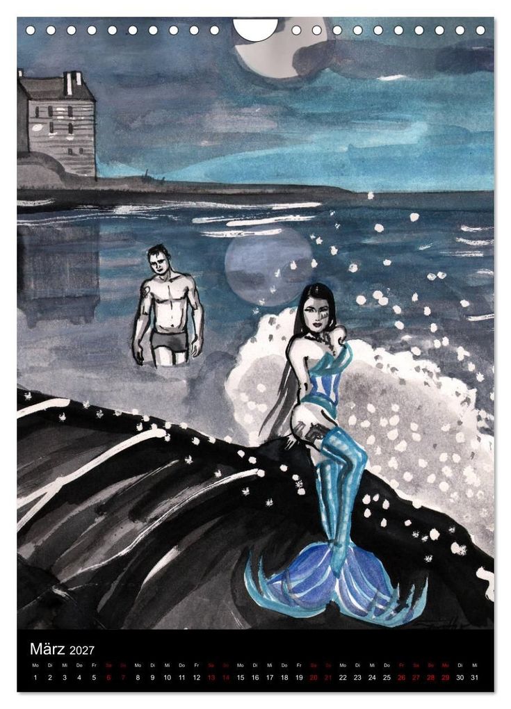Weitere Ansicht: Mermaids, Pearls & Pirates. Sirenen, Perlen und Piraten. Phantasien mit Meeresrauschen (Wandkalender 2027 DIN A4 hoch), CALVENDO Monatskalender | Burlesque up your wall, Sara Horwath, Calvendo