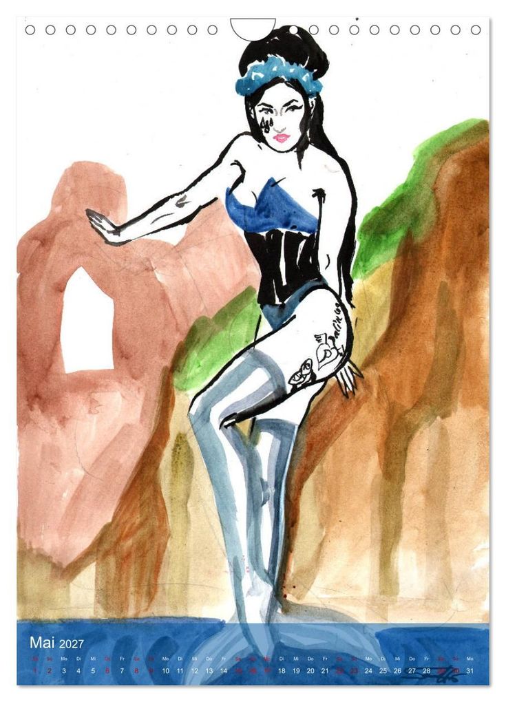 Weitere Ansicht: Mermaids, Pearls & Pirates. Sirenen, Perlen und Piraten. Phantasien mit Meeresrauschen (Wandkalender 2027 DIN A4 hoch), CALVENDO Monatskalender | Burlesque up your wall, Sara Horwath, Calvendo