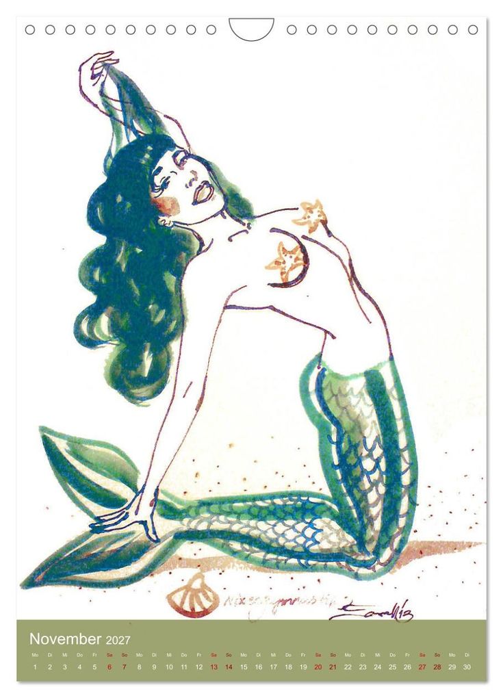 Weitere Ansicht: Mermaids, Pearls & Pirates. Sirenen, Perlen und Piraten. Phantasien mit Meeresrauschen (Wandkalender 2027 DIN A4 hoch), CALVENDO Monatskalender | Burlesque up your wall, Sara Horwath, Calvendo