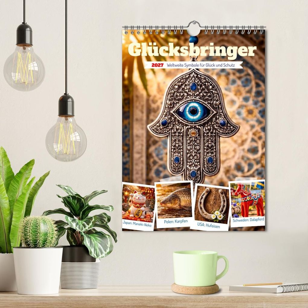 Weitere Ansicht: Glücksbringer. Weltweite Symbole für Glück und Schutz (Wandkalender 2027 DIN A4 hoch), CALVENDO Monatskalender | Steffani Lehmann, Calvendo