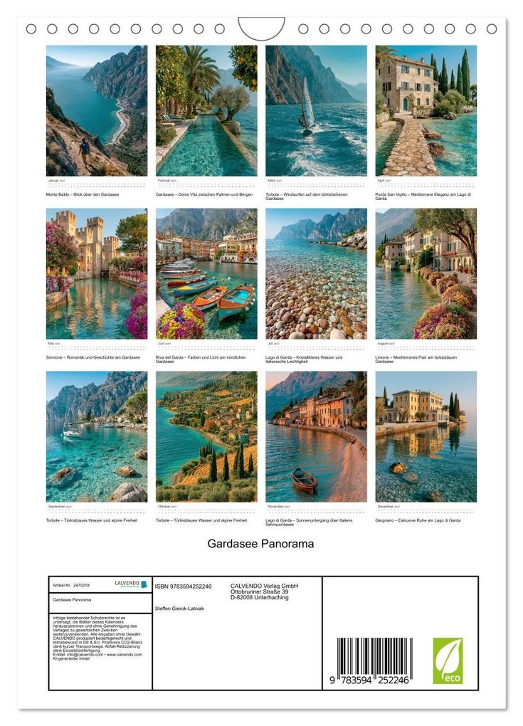 Weitere Ansicht: Gardasee Panorama (Wandkalender 2027 DIN A4 hoch), CALVENDO Monatskalender | Steffen Gierok-Latniak, Calvendo