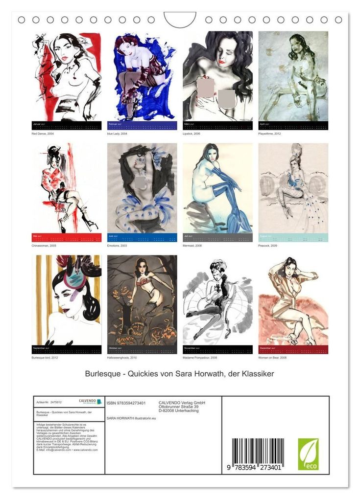 Weitere Ansicht: Burlesque - Quickies von Sara Horwath, der Klassiker (Wandkalender 2027 DIN A4 hoch), CALVENDO Monatskalender | Sara Horwath Burlesque up your wall, Calvendo