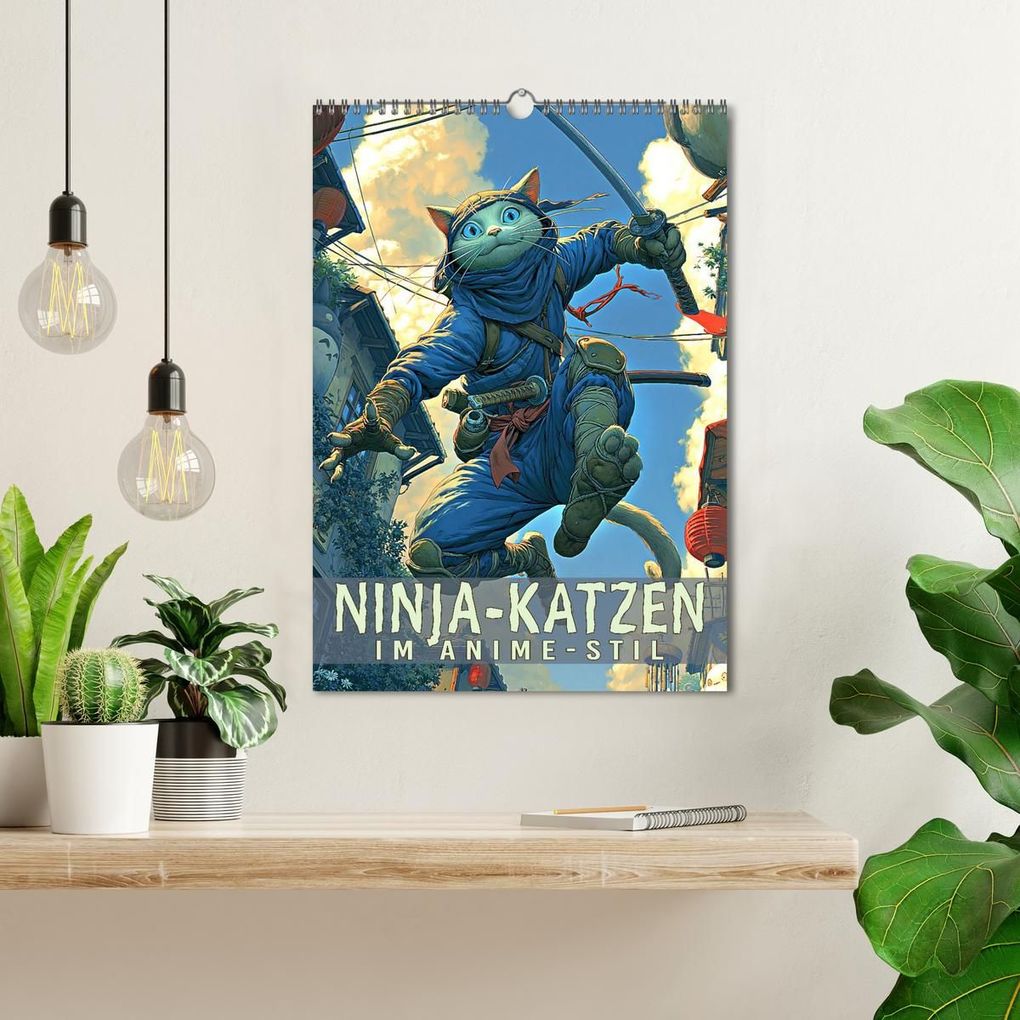 Weitere Ansicht: Ninja-Katzen - im Anime-Stil (Wandkalender 2027 DIN A3 hoch), CALVENDO Monatskalender | Val Thoermer, Calvendo