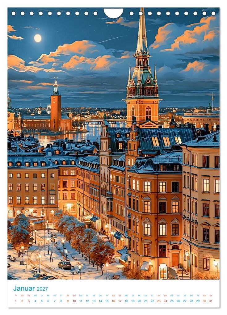 Weitere Ansicht: Schweden - Old School Poster Style (Wandkalender 2027 DIN A4 hoch), CALVENDO Monatskalender | Val Thoermer, Calvendo
