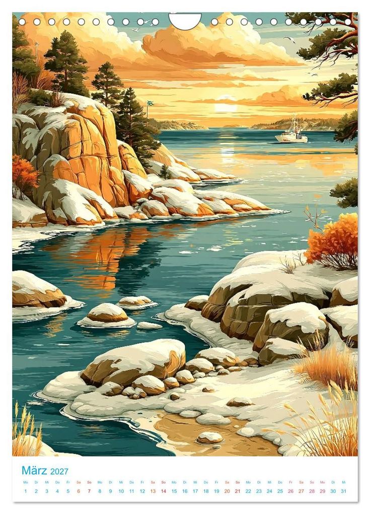 Weitere Ansicht: Schweden - Old School Poster Style (Wandkalender 2027 DIN A4 hoch), CALVENDO Monatskalender | Val Thoermer, Calvendo