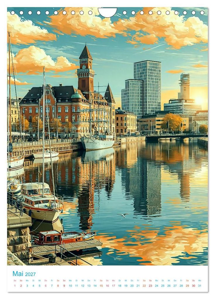 Weitere Ansicht: Schweden - Old School Poster Style (Wandkalender 2027 DIN A4 hoch), CALVENDO Monatskalender | Val Thoermer, Calvendo