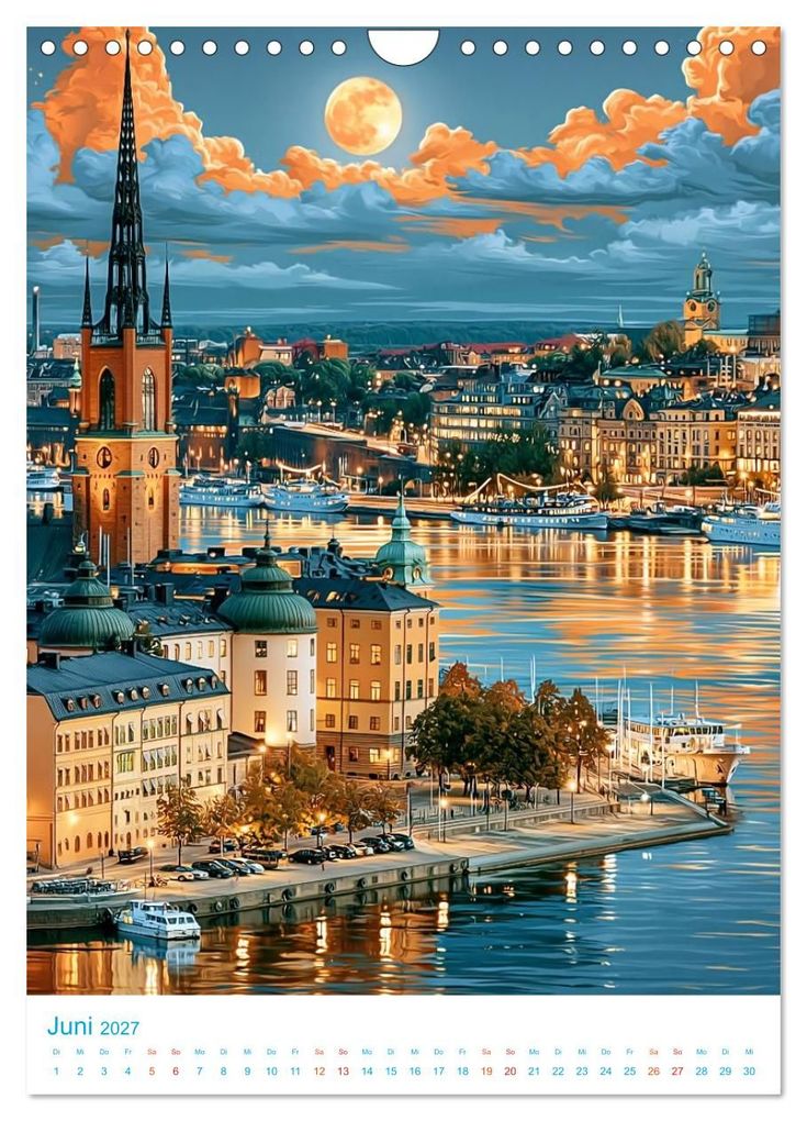 Weitere Ansicht: Schweden - Old School Poster Style (Wandkalender 2027 DIN A4 hoch), CALVENDO Monatskalender | Val Thoermer, Calvendo