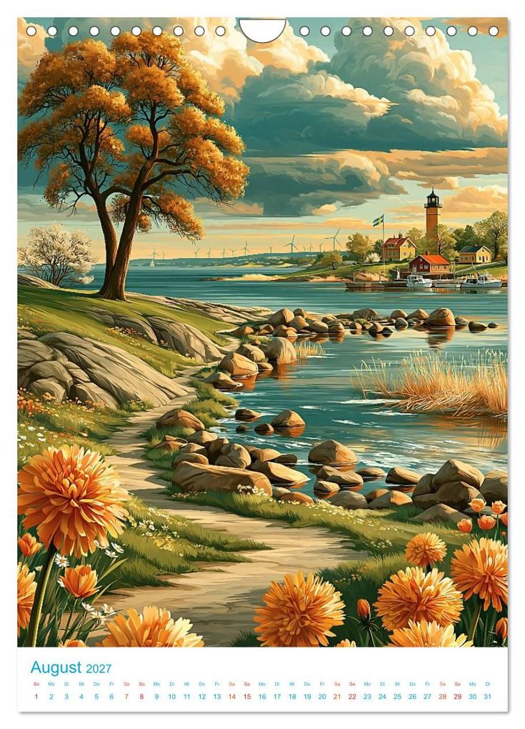 Weitere Ansicht: Schweden - Old School Poster Style (Wandkalender 2027 DIN A4 hoch), CALVENDO Monatskalender | Val Thoermer, Calvendo