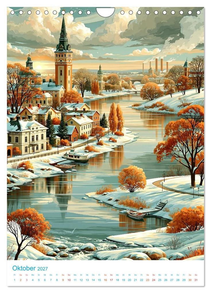 Weitere Ansicht: Schweden - Old School Poster Style (Wandkalender 2027 DIN A4 hoch), CALVENDO Monatskalender | Val Thoermer, Calvendo