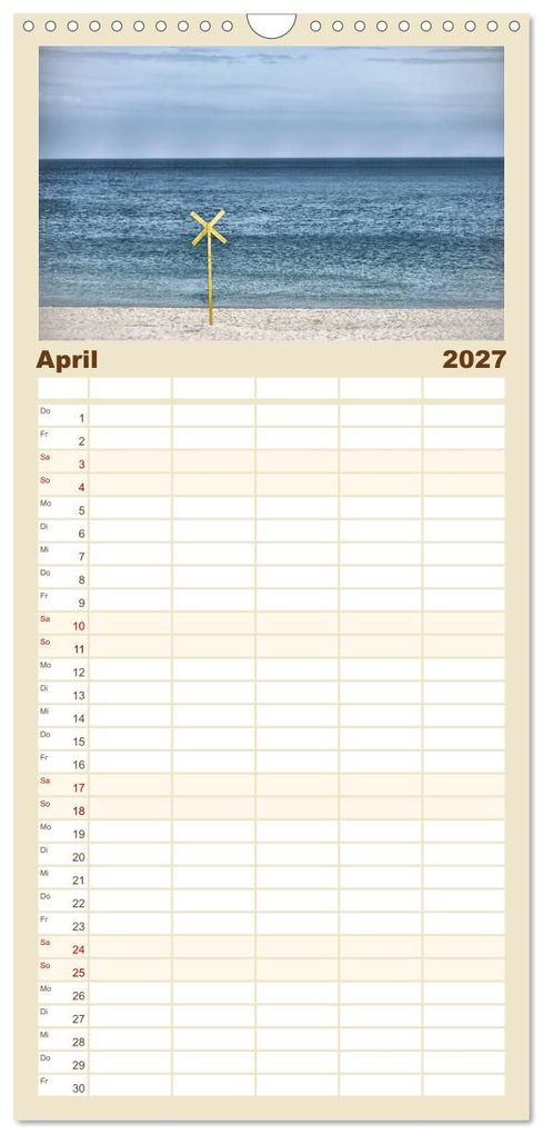 Weitere Ansicht: Familienplaner 2027 - Sylt mit 5 Spalten (Wandkalender, 21 x 45 cm) CALVENDO | ulrich niehoff, Calvendo