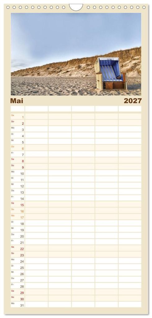 Weitere Ansicht: Familienplaner 2027 - Sylt mit 5 Spalten (Wandkalender, 21 x 45 cm) CALVENDO | ulrich niehoff, Calvendo
