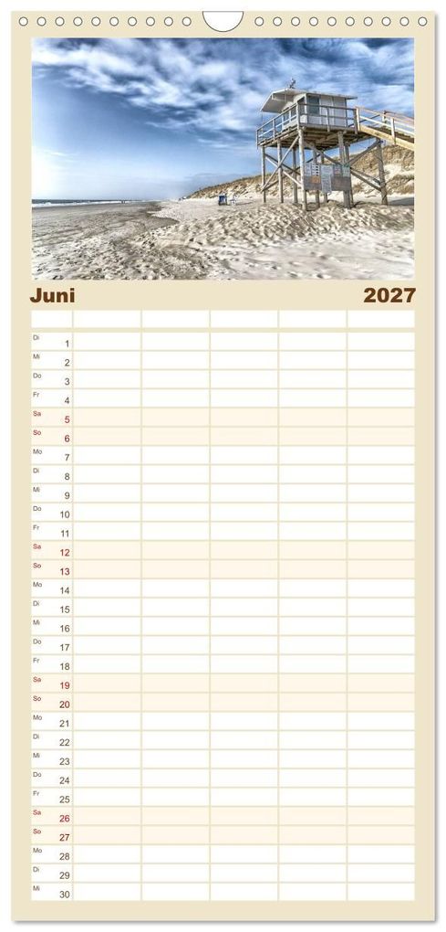 Weitere Ansicht: Familienplaner 2027 - Sylt mit 5 Spalten (Wandkalender, 21 x 45 cm) CALVENDO | ulrich niehoff, Calvendo