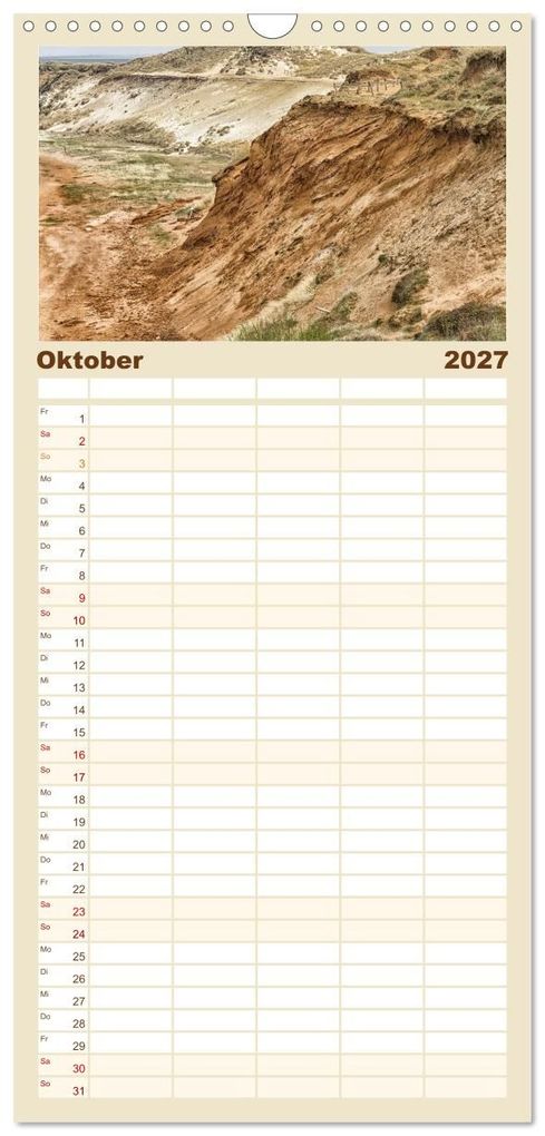 Weitere Ansicht: Familienplaner 2027 - Sylt mit 5 Spalten (Wandkalender, 21 x 45 cm) CALVENDO | ulrich niehoff, Calvendo