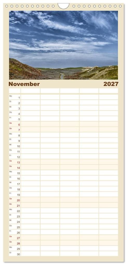 Weitere Ansicht: Familienplaner 2027 - Sylt mit 5 Spalten (Wandkalender, 21 x 45 cm) CALVENDO | ulrich niehoff, Calvendo