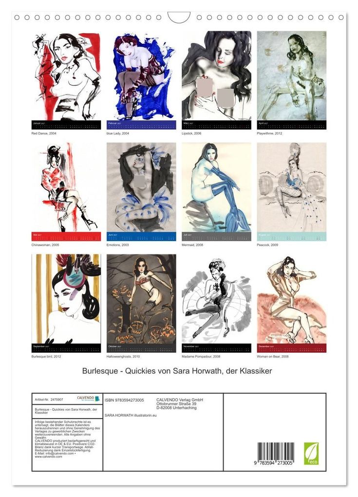 Weitere Ansicht: Burlesque - Quickies von Sara Horwath, der Klassiker (Wandkalender 2027 DIN A3 hoch), CALVENDO Monatskalender | Sara Horwath Burlesque up your wall, Calvendo