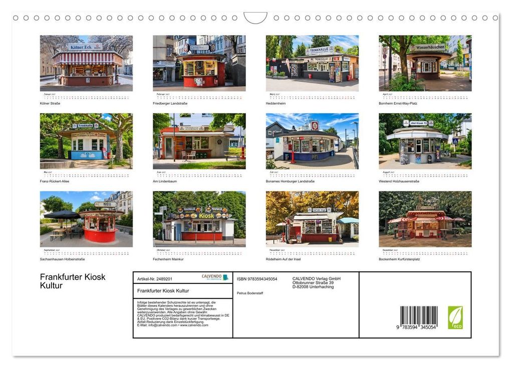 Weitere Ansicht: Frankfurter Kiosk Kultur (Wandkalender 2027 DIN A3 quer), CALVENDO Monatskalender | Petrus Bodenstaff, Calvendo